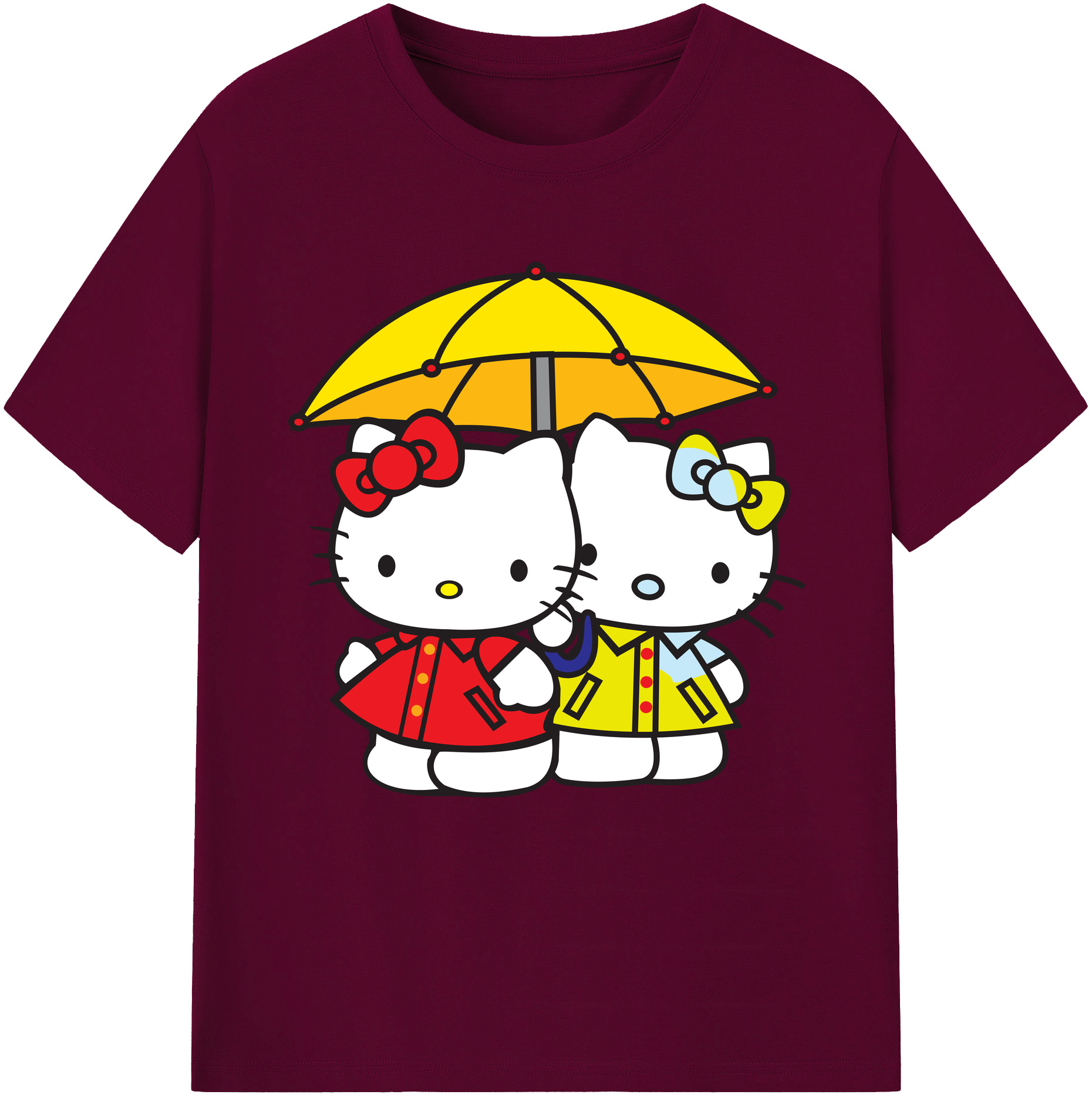 （画像用） Hello Kitty ハローキティ レディースカジュアルプリントTシャツ（綿100％）